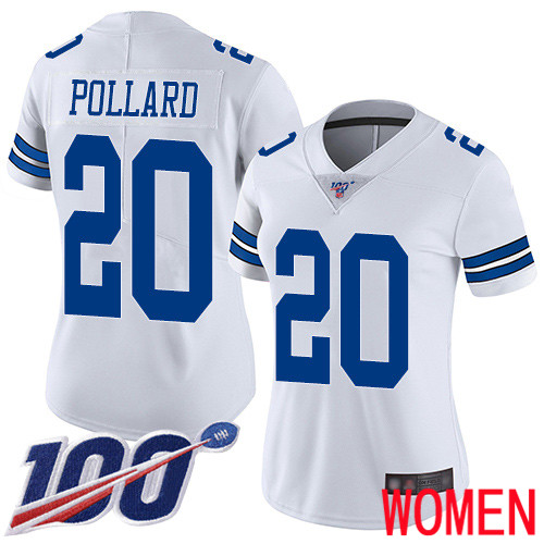 Women Dallas Cowboys Limited White Tony Pollard Road #20 100th Season Vapor Untouchable NFL Jersey->youth nfl jersey->Youth Jersey